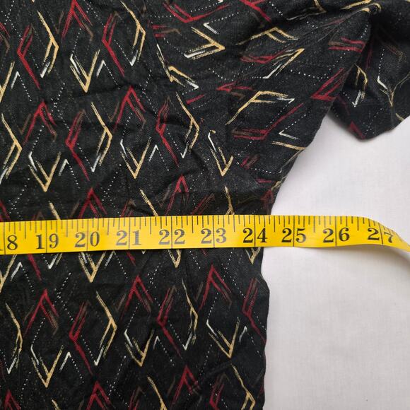 Crazy Horse Button Up Mens Large Hawaiian Geometric Short Sleeve Shirt - Picture 10 of 11